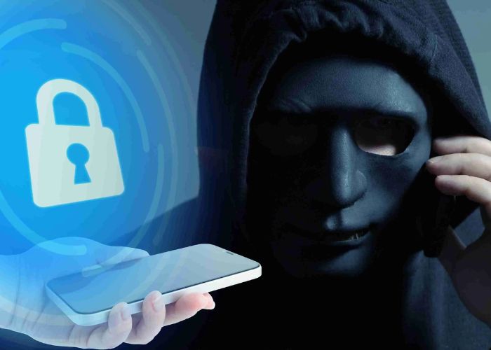 ilustrasi phising dan penipuan berbasis digital.