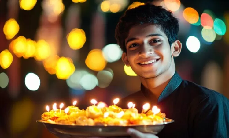 ilustrasi perayaan diwali atau deepavali.