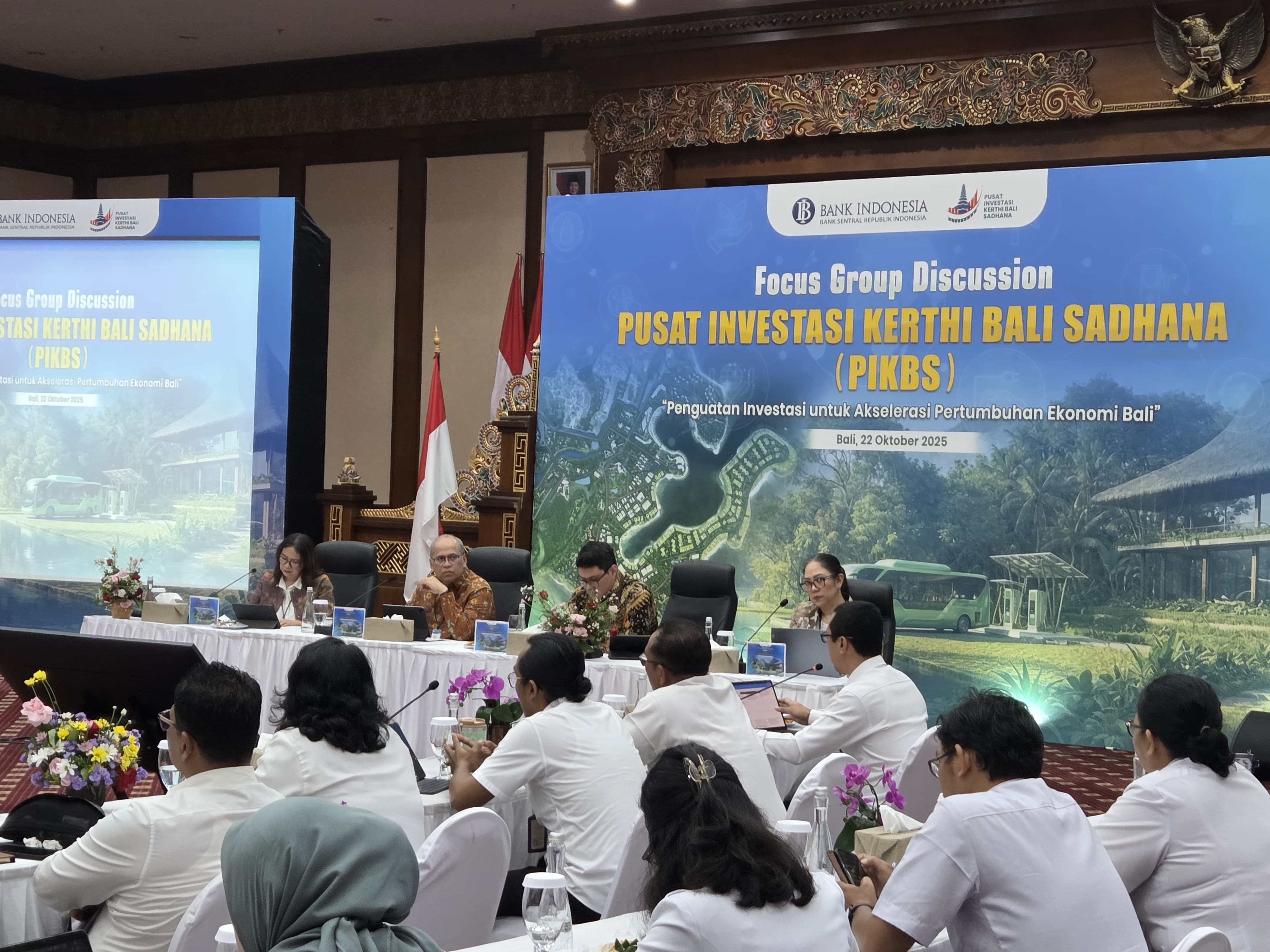 INVESTASI TIDAK MERATA: Diskusi dengan tema Pusat Investasi Kerthi Bali Sadhana (PIKBS); Penguatan Investasi untuk Akselerasi Pertumbuhan Ekonomi Bali di Kantor BI Provinsi Bali.