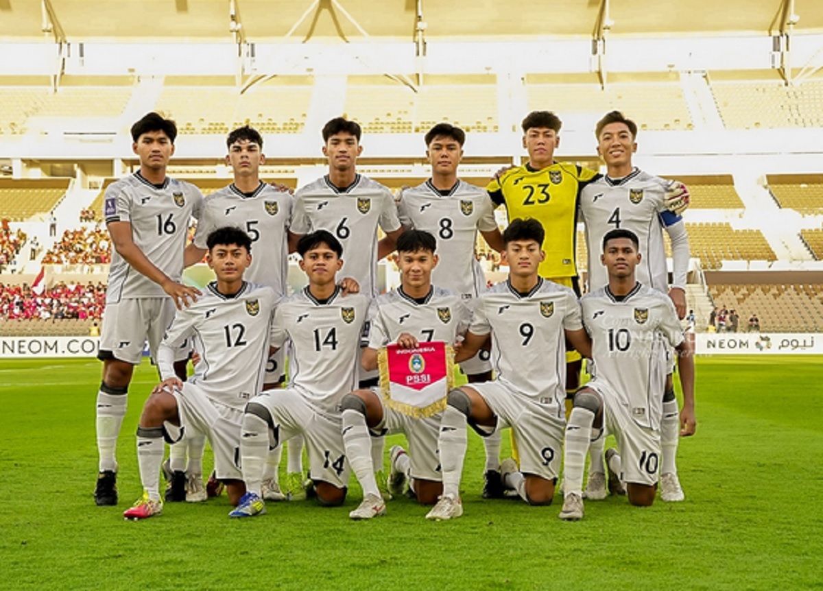 Timnas Indonesia menjelang pertandingan uji coba dengan Paraguay.