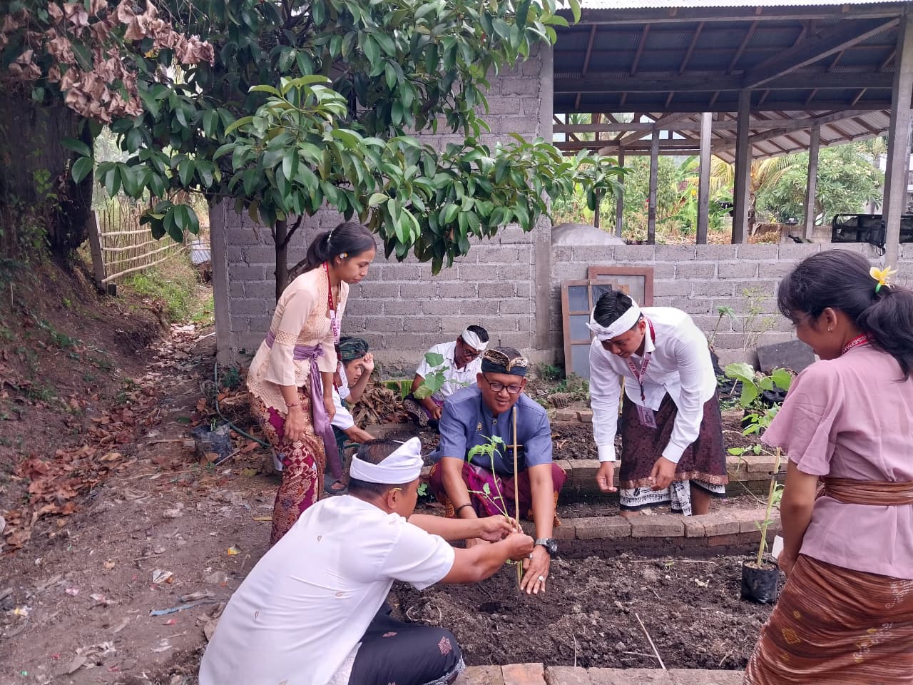 TANAM BIBIT: Mahasiswa menanam bibit di lahan milik pemerntah desa. Ruang edukasi bagi masyarakat.