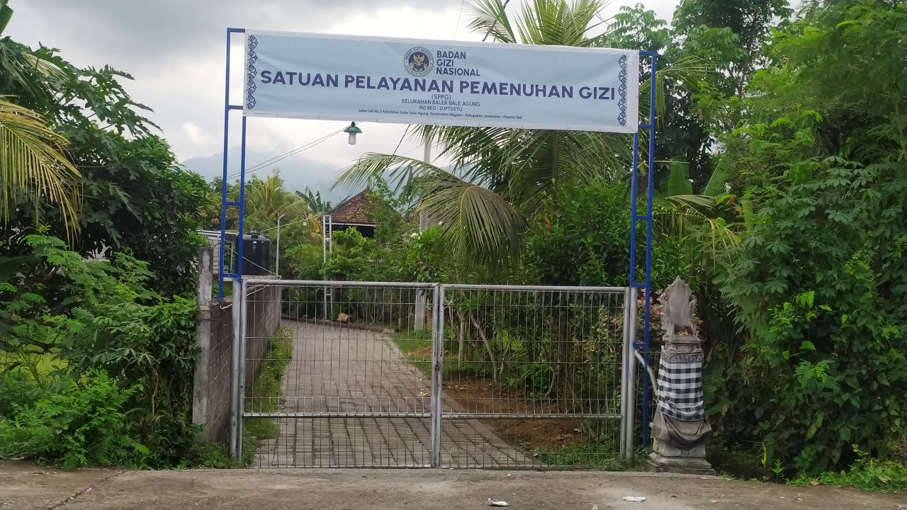 TUTUP SEMENTARA:  Satuan Pelayanan Pemenuhan Gizi (SPPG) atau dapur MBG yang tutup sementara di Kabupaten Jembrana, Bali.