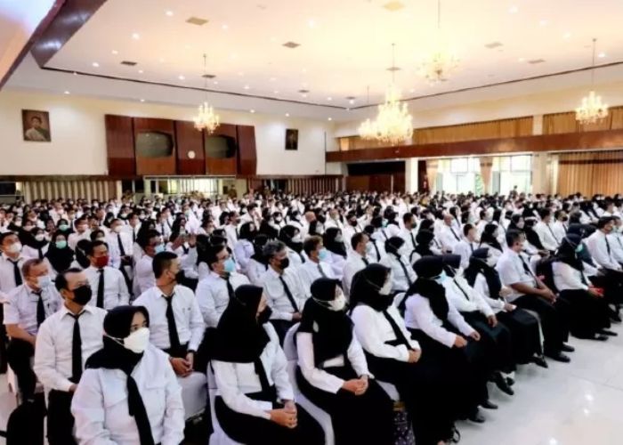 Ilustrasi ratusan peserta seleksi PPPK mengikuti pengarahan sebelum proses verifikasi administrasi lanjutan.