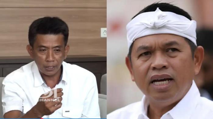 Gubernur Jawa Barat, Dedi Mulyadi (kanan) pasang badan untuk Rana Saputra (kiri) yang menampar siswa bermasalah.
