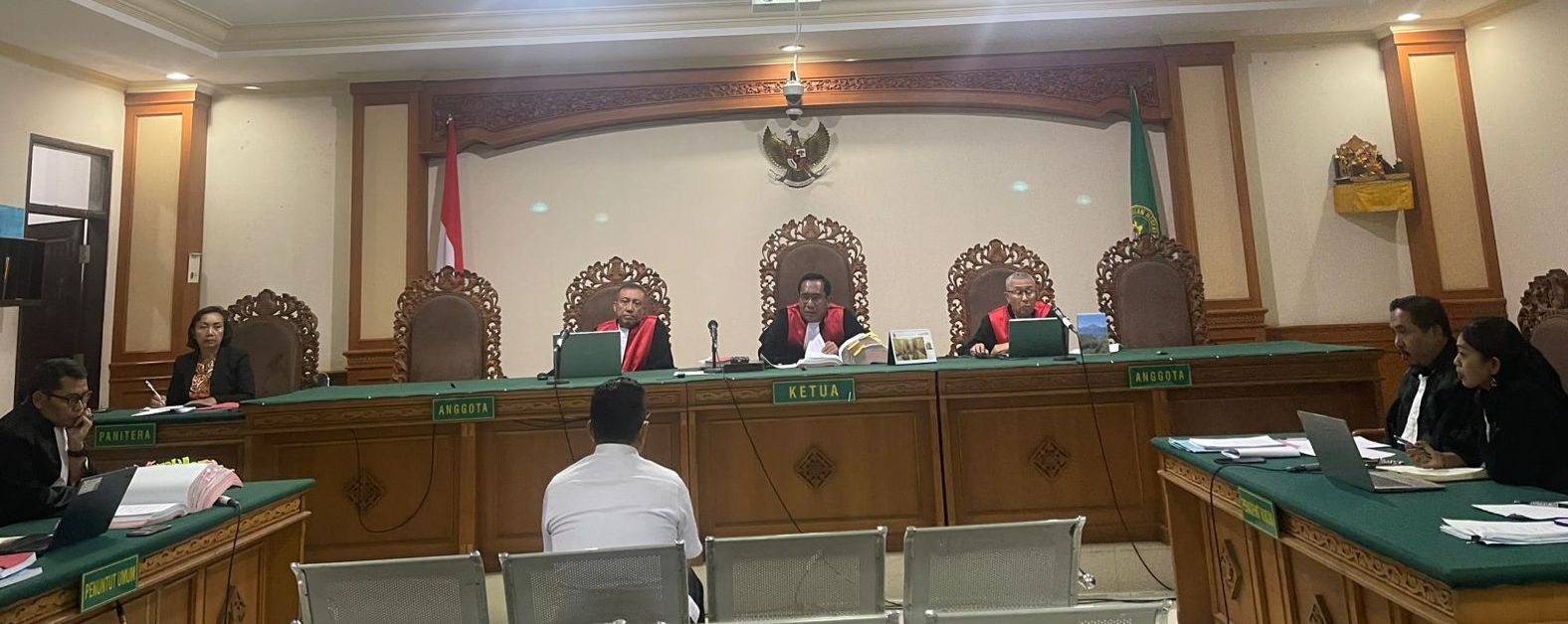 KORUPSI: Suasana sidang kasus korupsi dana komite sekolah di SMKN 1 Klungkung.