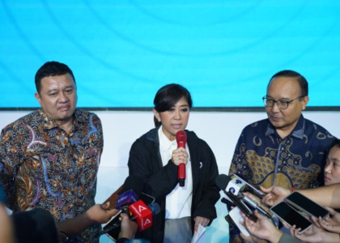 Menteri Komunikasi dan Digital Meutya Hafid membuka Garuda Spark Innovation Hub di Jakarta, Kamis (2/10/2025).