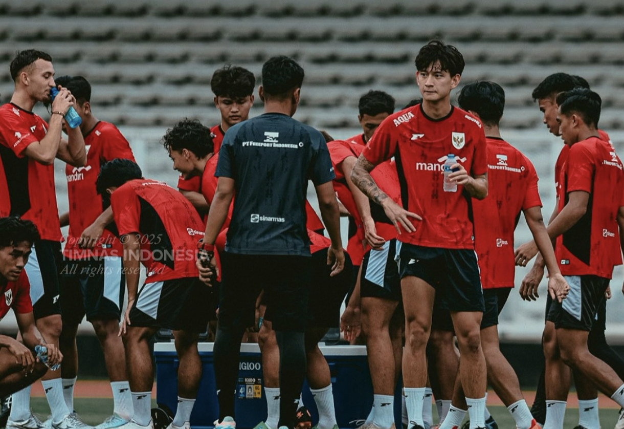 Timnas Indonesia u 22 saat melakukan training session, Sebelum ujicoba melawan Timnas Mali.