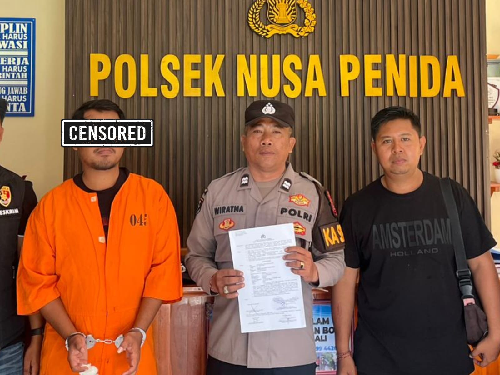ANCAM WARGA: Polisi menangkap pria berinisial IPS, karena mengancam warga di Nusa Penida.