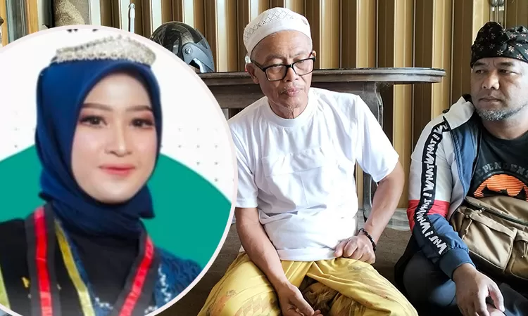 Ayah korban H Ramlan (peci putih) saat memberi keterangan pada awak media. inset korban semasa hidup.