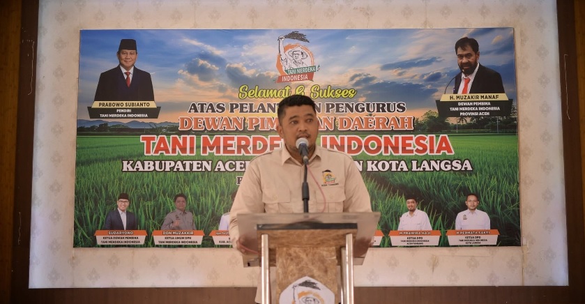 SIAP KAWAL: Ketua Tani Merdeka Kabupaten Aceh Tamiang, Aji Prawira.