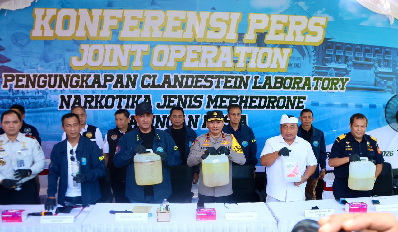 UNGKAP KASUS: Tim gabungan  dari BNN, Bea Cukai, dan Polda Bali mengungkap jaringan narkotika di Bali, yang dikendalikan WNA Rusia.
