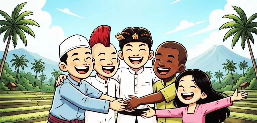 ilustrasi kerukunan antar umat beragama atau toleransi