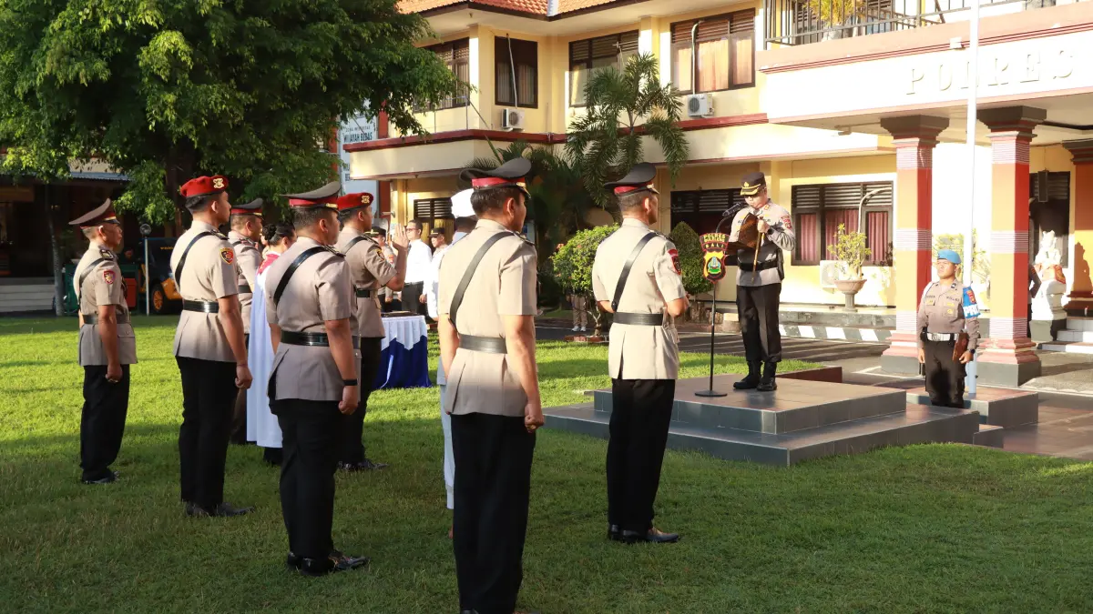 SERTIJAB: Suasana apel Serah Terima Jabatan (Sertijab) di Polres Buleleng pada Jumat (15/5/2026) lalu. (Polres Buleleng)