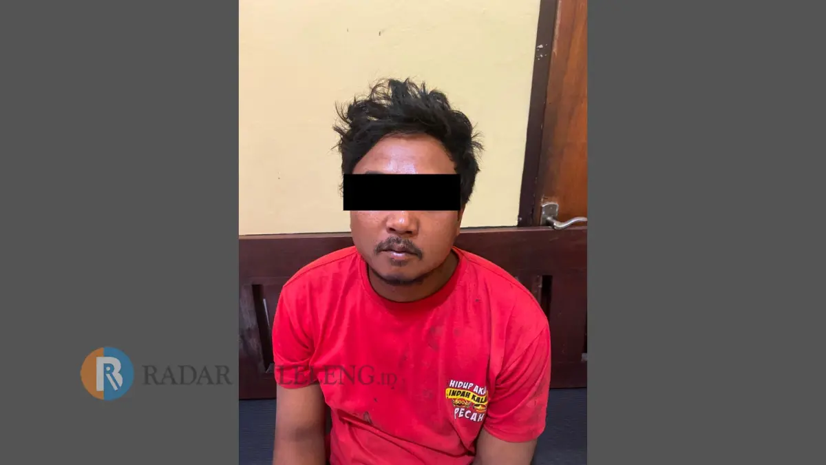 BABAK BELUR: Pelaku maling tabung gas elpiji, Agung Pinanggih, asal Banyuwangi, babak belur setelah terlibat perkelahian dengan korbannya. (istimewa)