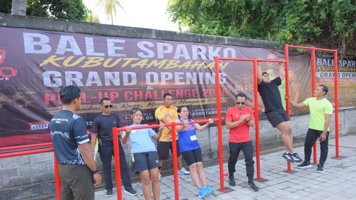FASILITAS OLAHRAGA: Fasilitas olahraga Bale Sparko di Lapangan Besi Mejajar, Desa Kubutambahan, Kabupaten Buleleng. (istimewa)