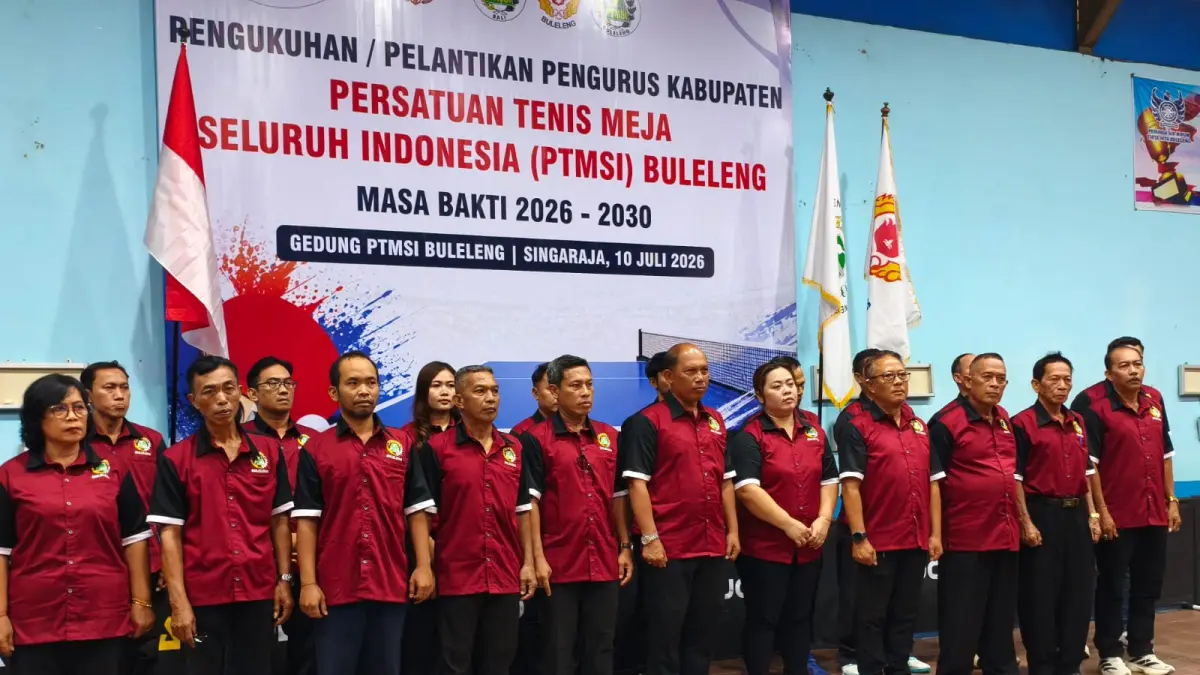 PENGURUS BARU: Suasana pelantikan pengurus PTMSI Buleleng periode 2026-2030. (PTMSI Buleleng)