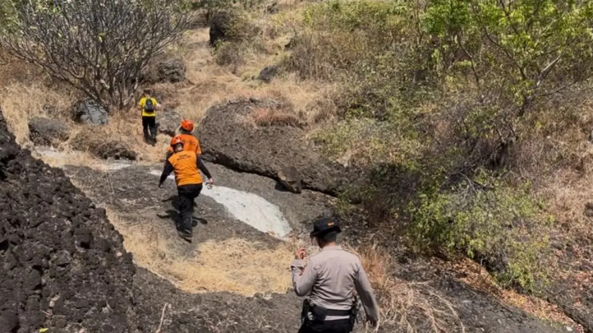 PADAMKAN API: Tim gabungan berupaya melakukan pemadaman api dampak kebakaran hutan yang terjadi di Desa Pemuteran, Buleleng. (BPBD Buleleng)
