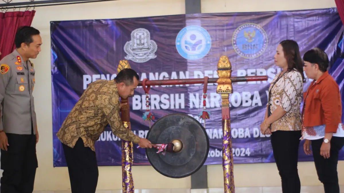 BERSIH NARKOBA: Proses peresmian Desa Bersih Narkoba (Bersinar) di Desa Patemon pada tahun 2024 lalu. (Pemdes Patemon)