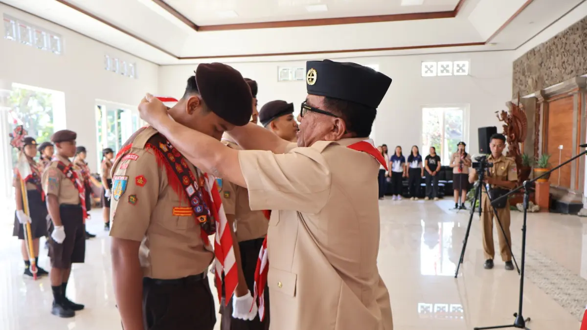 MENUJU JAMBORE NASIONAL: Pelepasan Pramuka Buleleng yang akan mengikuti ajang Jambore Nasional 2026. (Pemkab Buleleng)