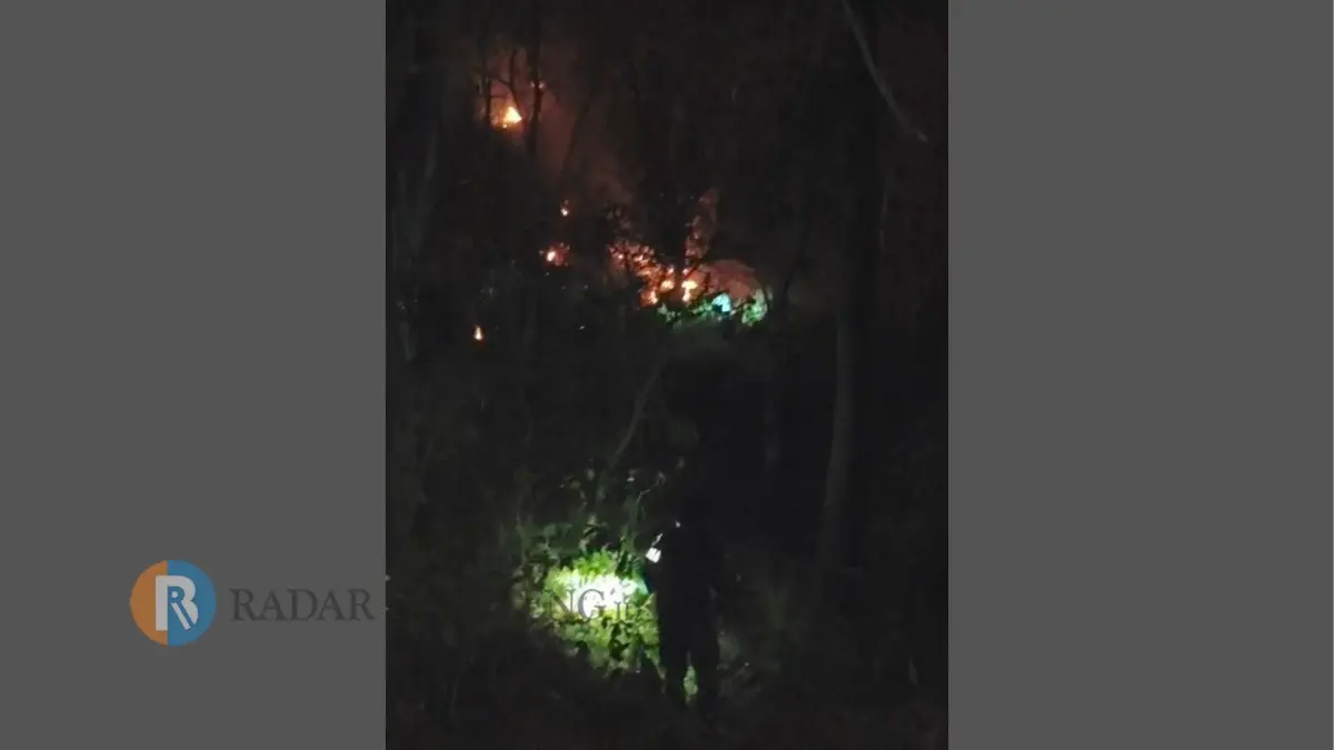 MENYALA: Kebakaran hutan yang terjadi di kawasan perbukitan Desa Tejakula, Buleleng. (istimewa)