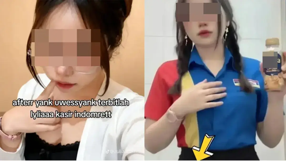 Tangkapan layar video kasir indomaret yang bertebaran di media sosial X dan TikTok. (Radar Banyuwangi)