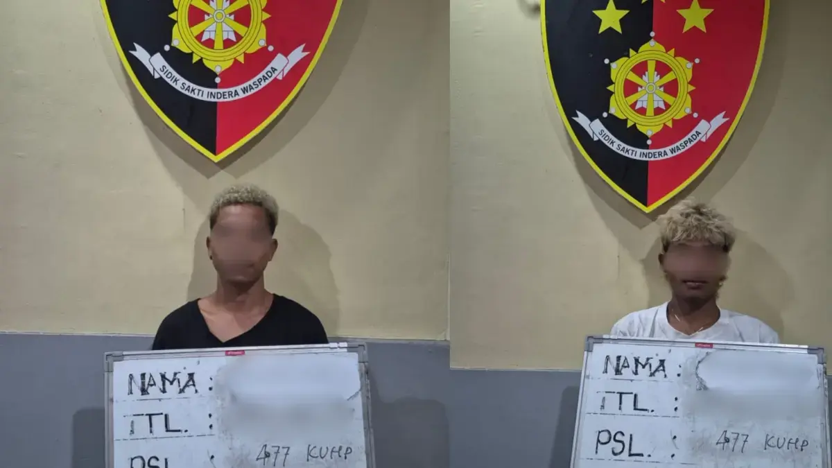 CURANMOR: Dua orang pelaku curanmor di kawasan Denpasar Timur ditangkap polisi. (Polsek Denpasar Timur)