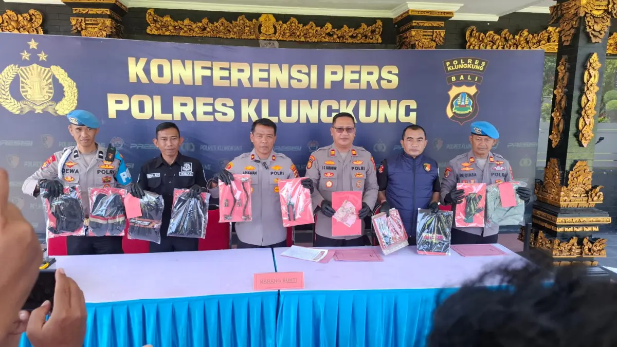 UNGKAP KASUS: Aparat kepolisian Polres Klungkung mengungkap kasus pencurian aki yang melibatkan remaja berusia 17 tahun. (Dewa Ayu Pitri Arisanti/Radar Bali)