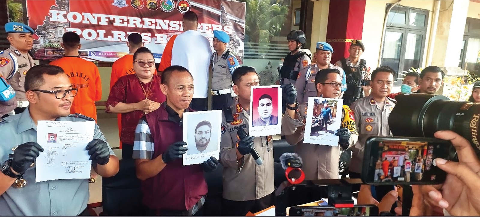 SEMPAT BURON: Polda Bali saat merilis kasus Sicairos Valdes Roberto. (Foto: Andre Sulla/JP Radar Bali)