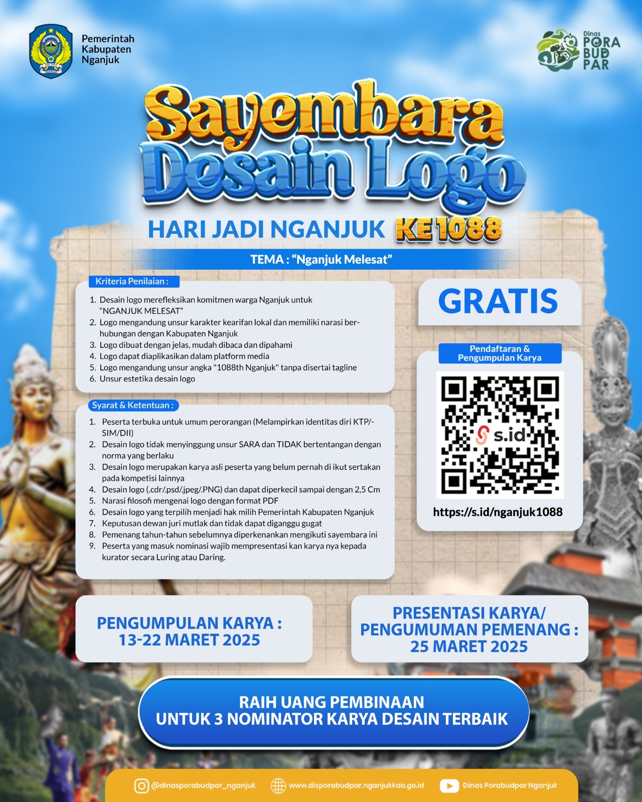 Ekspresikan Karyamu, Disporabudpar Menggelar Sayembara Desain Logo Hari Jadi ke-1088 Nganjuk