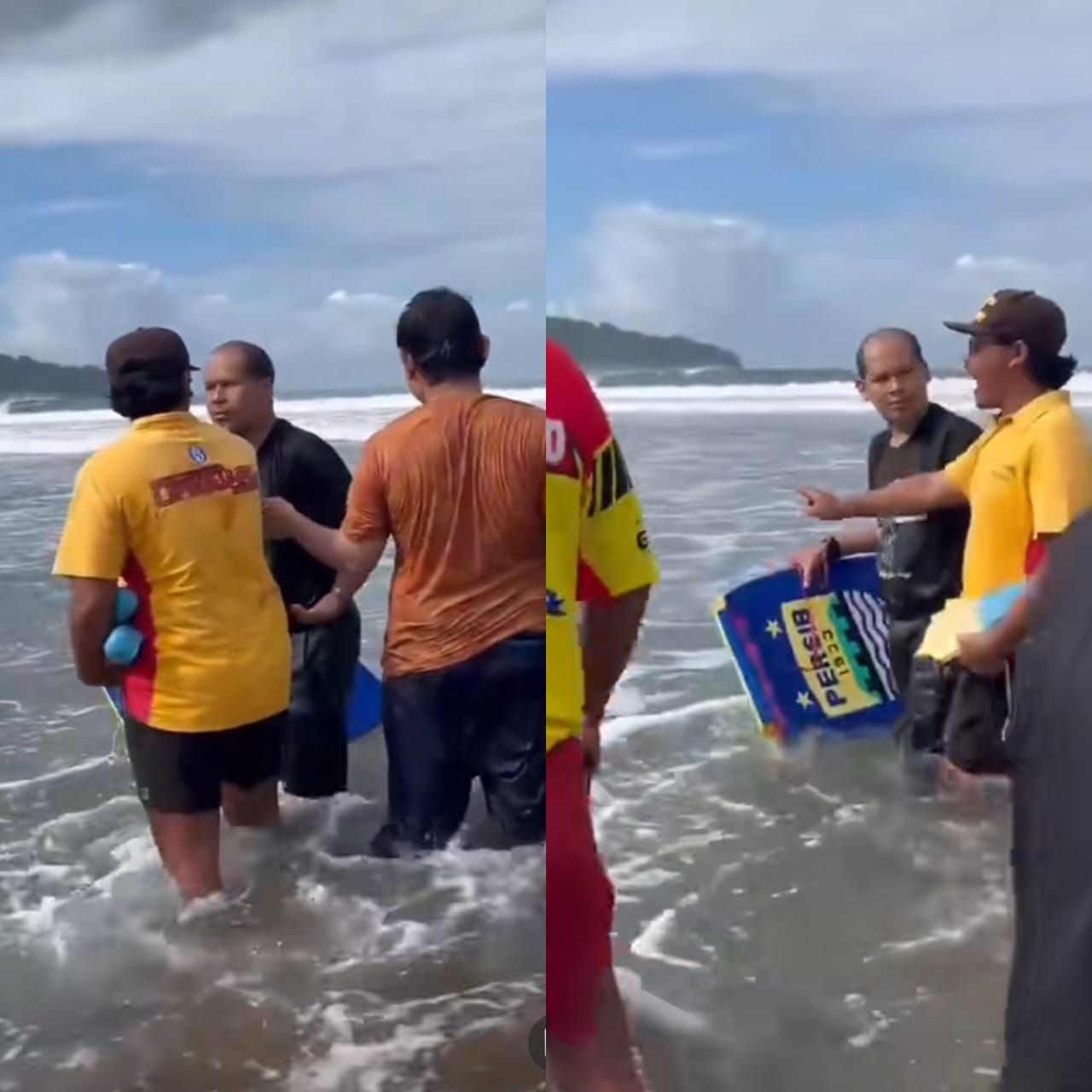 Penjaga Pantai Pangandaran Adu Mulut dengan Wisatawan yang Ngeyel Renang&nbsp;di&nbsp;Zona&nbsp;Bahaya