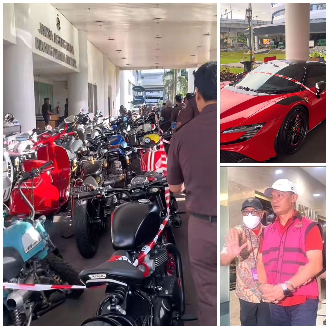 Ketua Pengadilan Negeri Jakarta Selatan, Muhammad Arif Nuryanta beserta beberapa kendaraan sitaan berupa mobil mewah dan motor mewah.