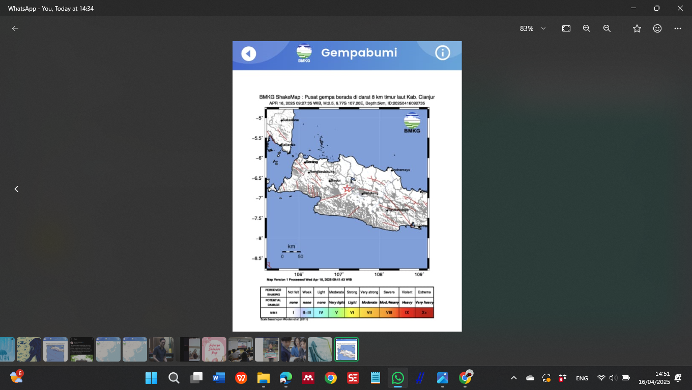Pantauan Gempa di Cianjur dari Badan Meteorologi Klimatologi dan Geofisika