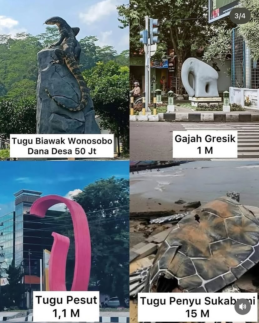 Viral Patung Biawak di Wonosobo, Netizen: