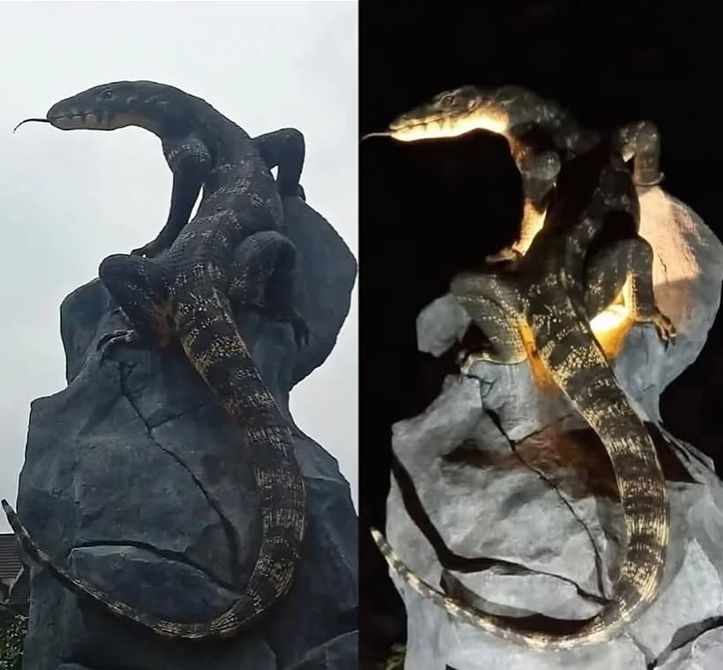 Viral Patung Biawak di Wonosobo, Netizen