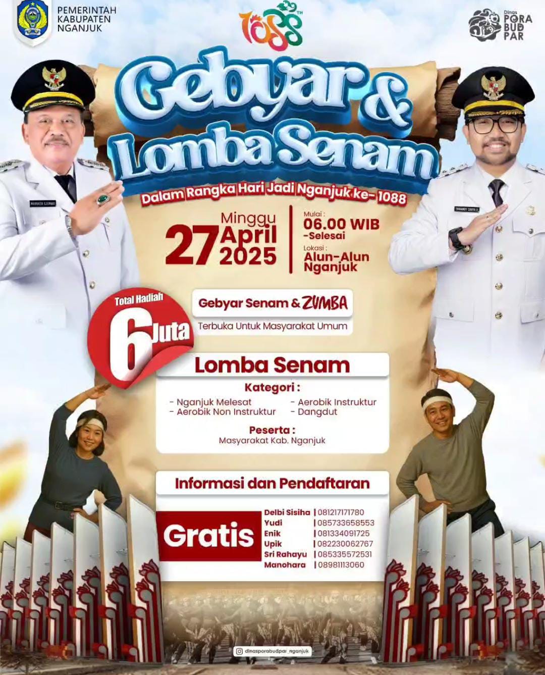 Jago Senam dan Zumba? Yuk Ikuti Lomba dalam Rangka Hari Jadi Nganjuk Berikut