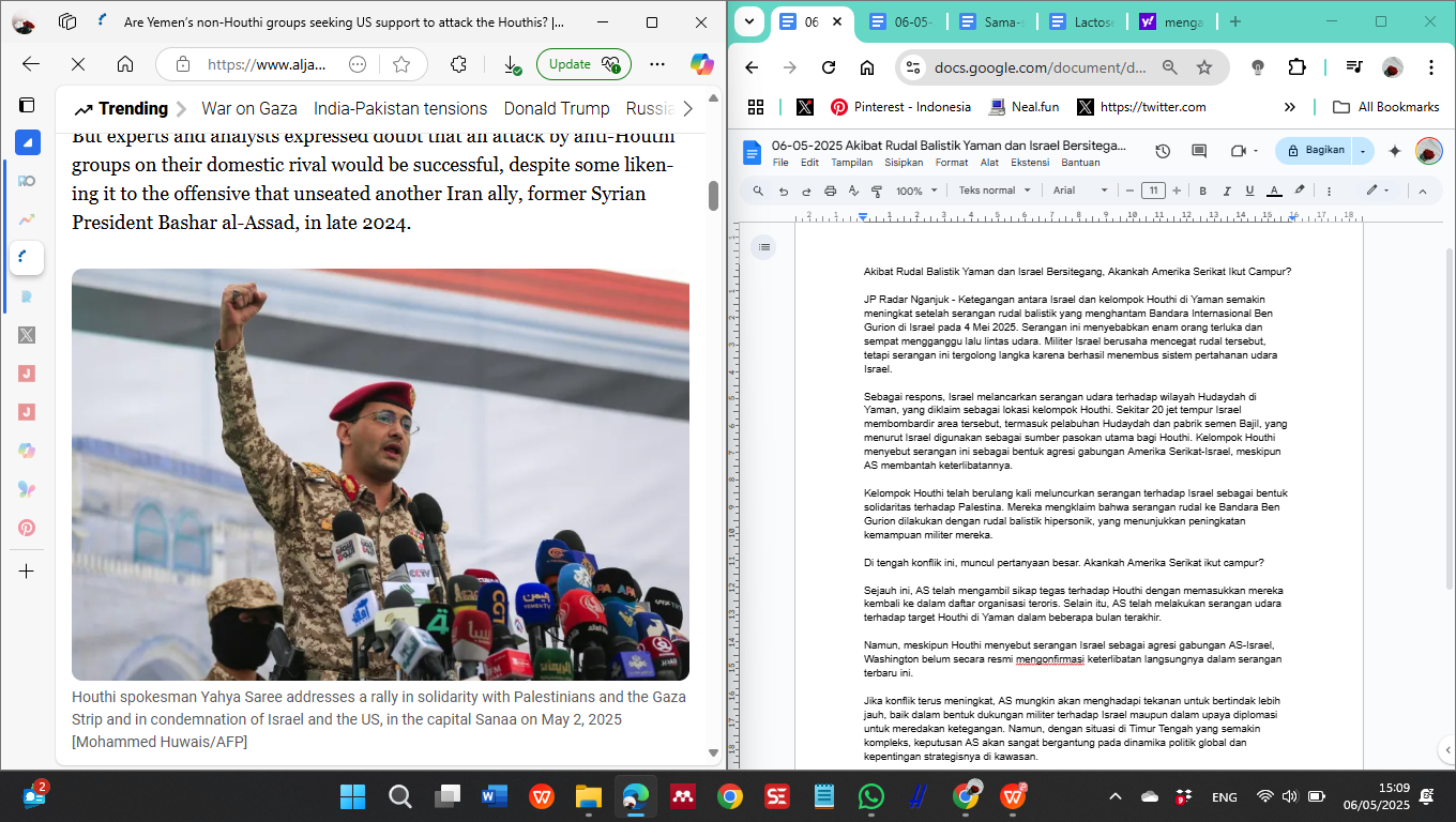 Ahmad Yaseer Pemmpin Houthi Yaman Menyampaikan Orasinya di Depan Masyarakat