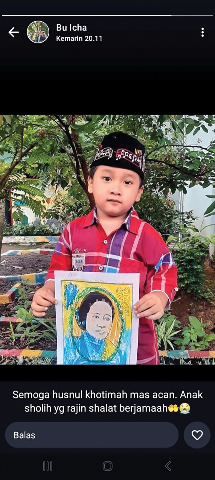 Foto Mendiang Adi Candra, Bocah 8 Tahun yang Tewas Tersetrum