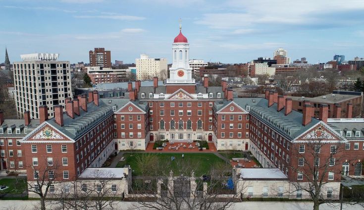 Ilustrasi bangunan Uneversitas Harvard.