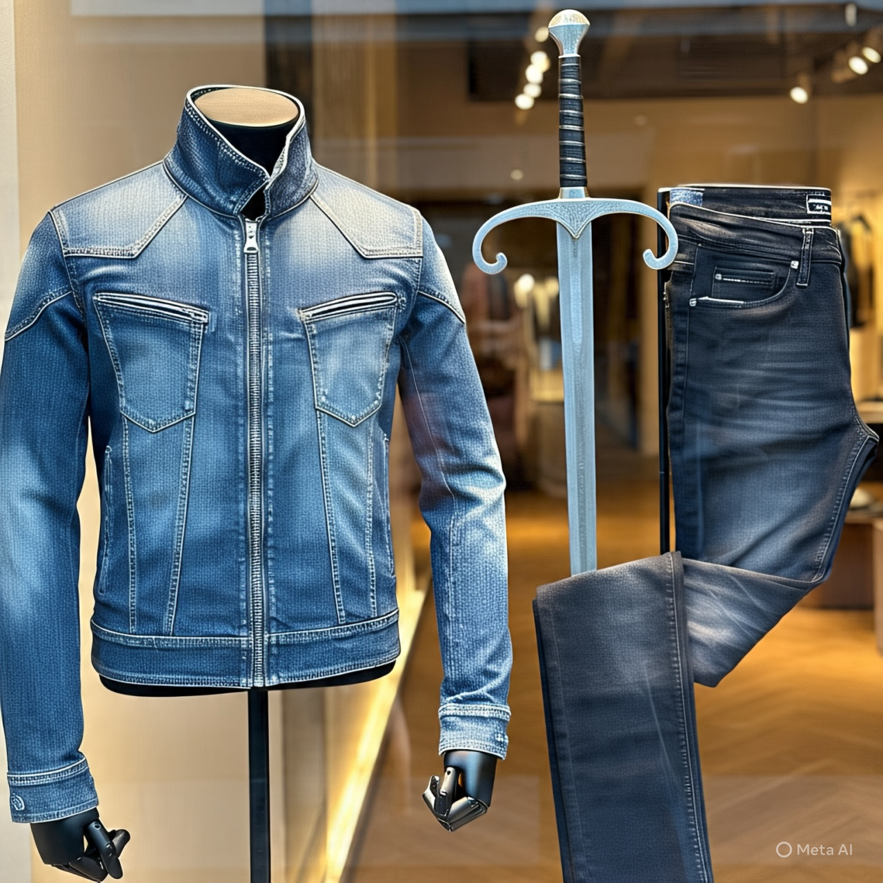 Jaket dan celana jeans
