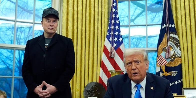 Elon musk dan Presiden Amerika Serikat DOnald Trump.