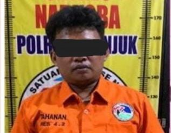 Pelaku asal Sampang usai diringkus Satresnarkoba&nbsp;Nganjuk.