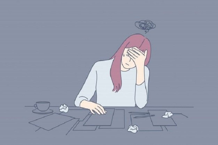 Ilustrasi orang yang sedang Burnout