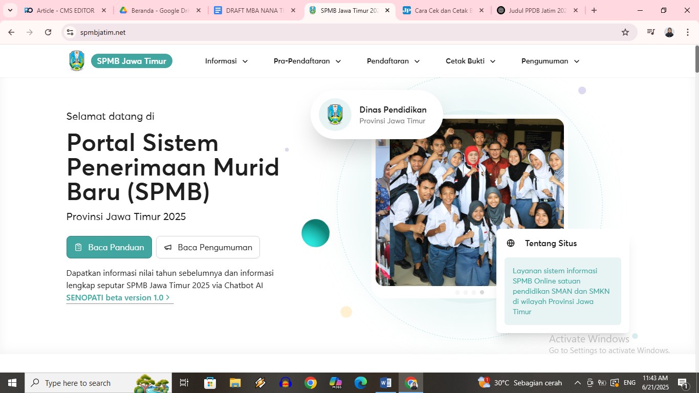 laman resmi SPMB Jatim