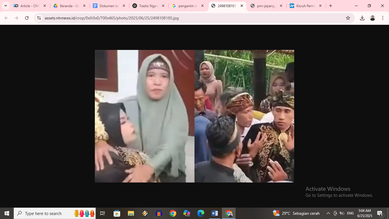 Tangkapan layar pengantin wanita di lombok pingsan