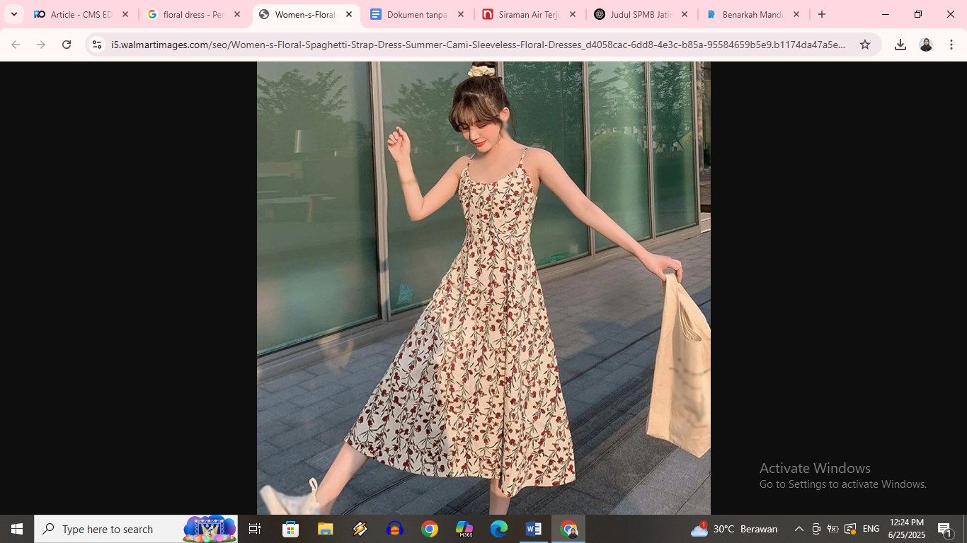 Ilustrasi dress bunga