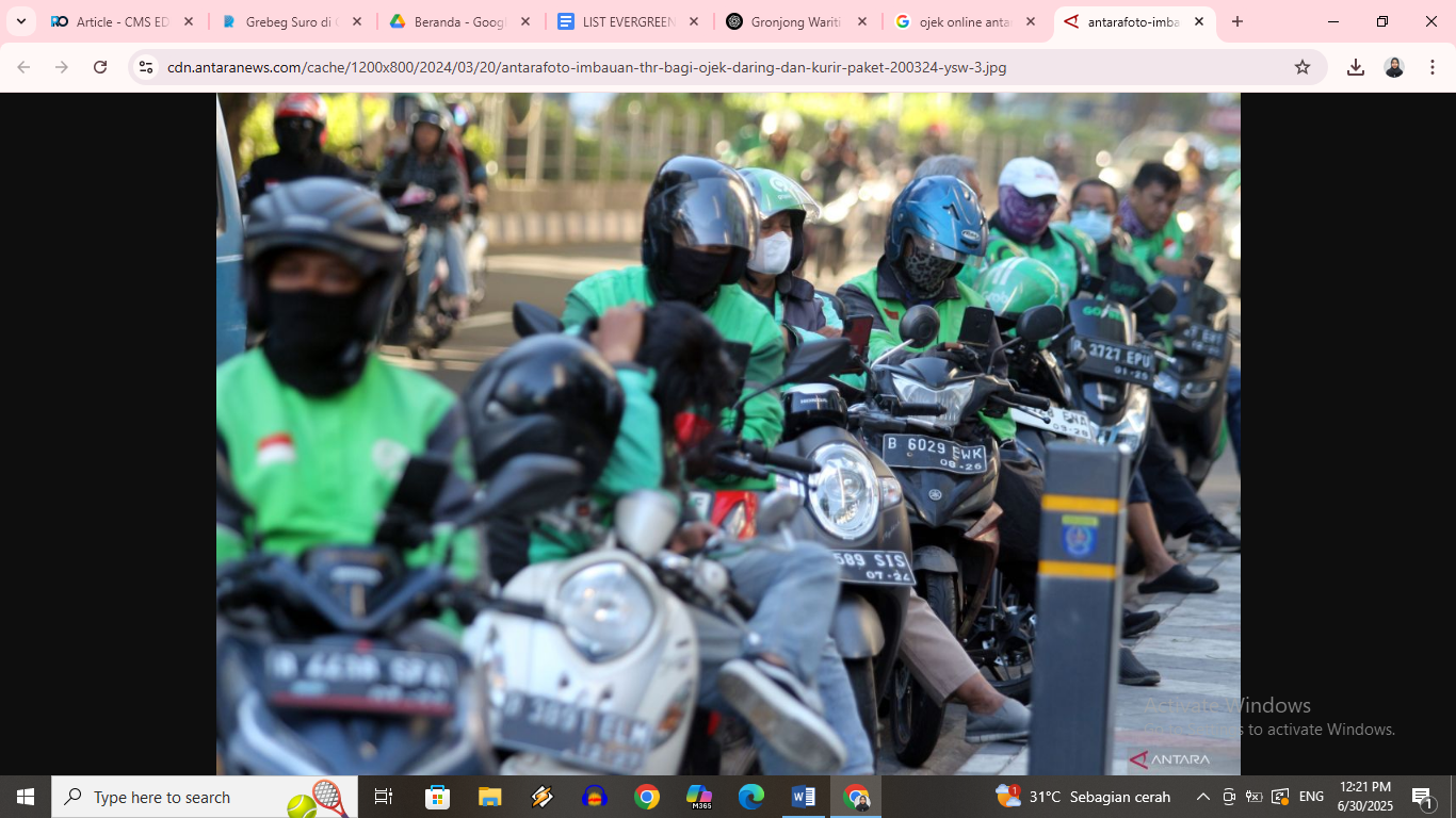 Tarif Ojek Online Naik