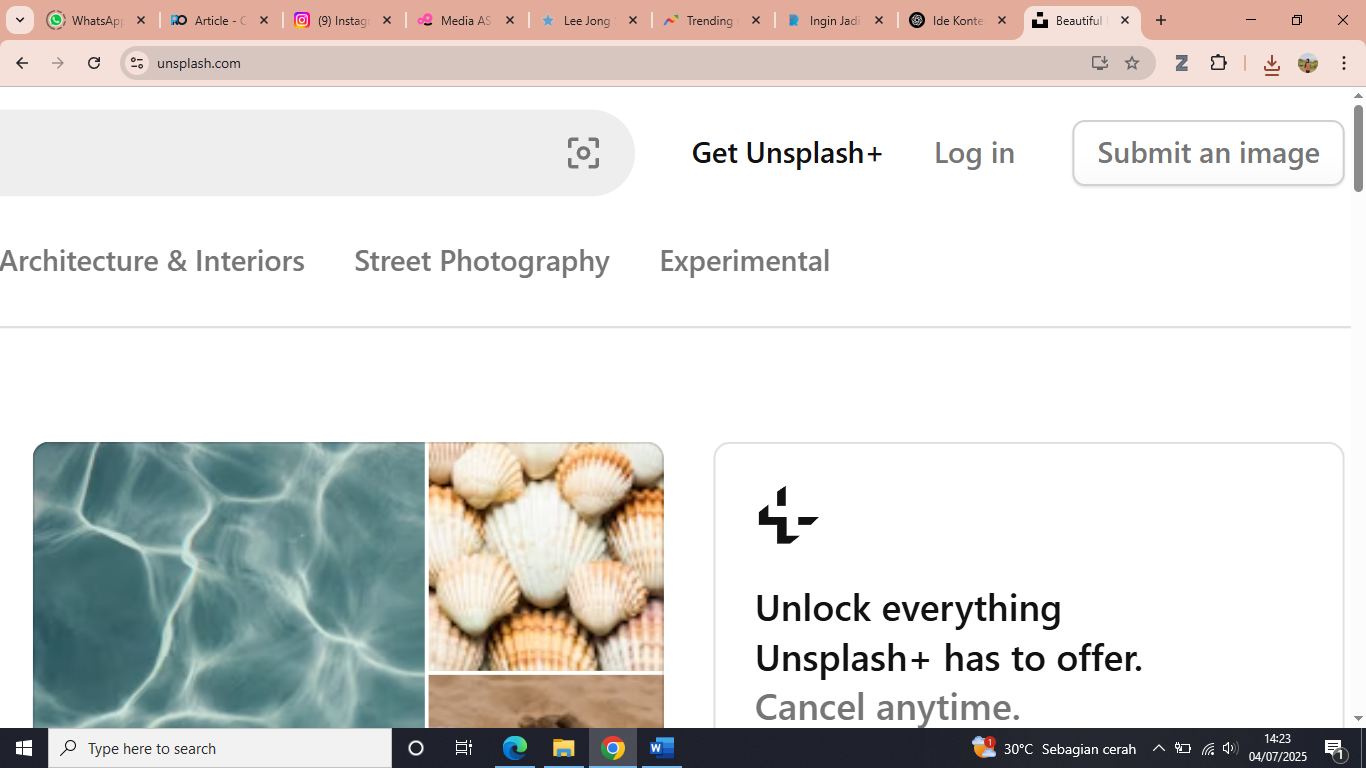 tampilan unsplash.com