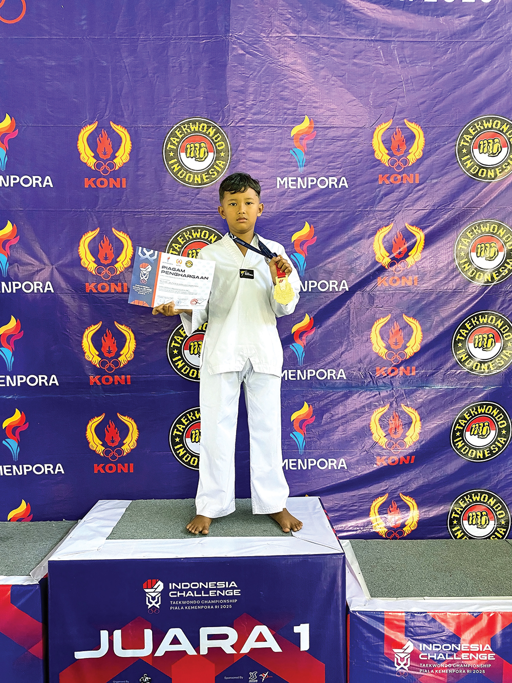 BERPRESTASI: Nufail Alzam Yahya Yudhistira berhasil menjadi juara.
