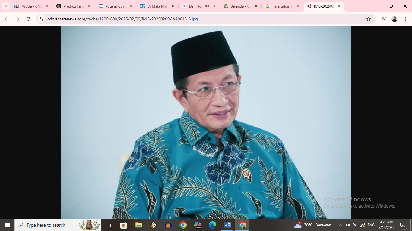 Pesan Nasaruddin Umar kepada ASN Kemenag