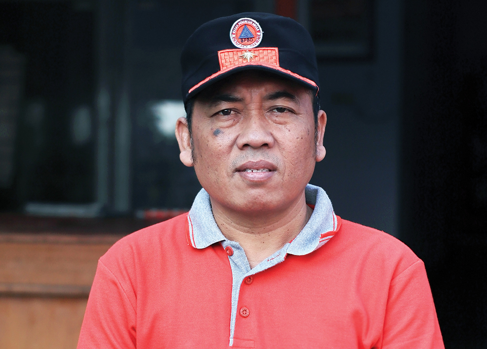 HARUS KERJA KERAS: Sutomo menjadi nahkoda baru di Badan Penanggulangan Bencana Daerah (BPBD) Kabupaten Nganjuk.